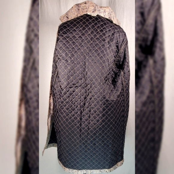 Debra DeRoo Silk Mother of Pearl Button Long Duster Trench Coat S - Picture 8 of 8